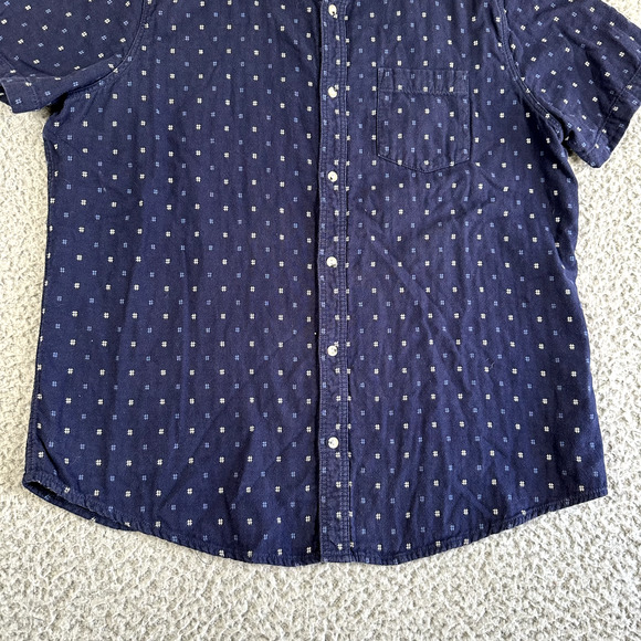 Deus Ex Machina Belbin Shirt Men's XXL Blue Geometric Knit Button Down 2XL - Picture 3 of 11